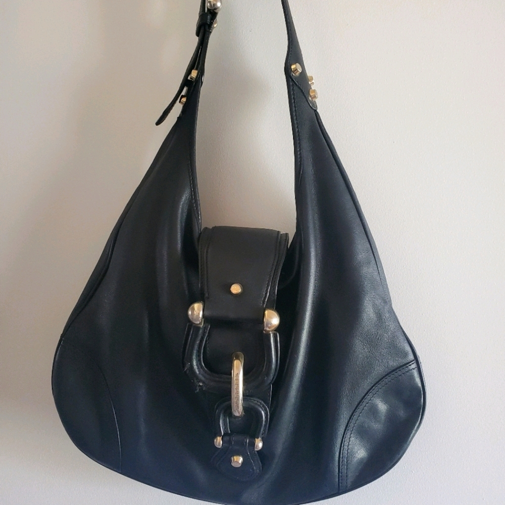 Burberry black lambskin hobo